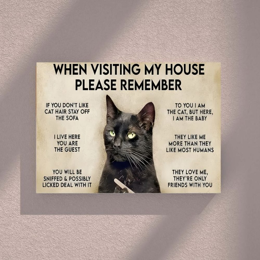 Vintage Cat Sign Artwork - A Purrfect Blend of Nostalgia and Charm